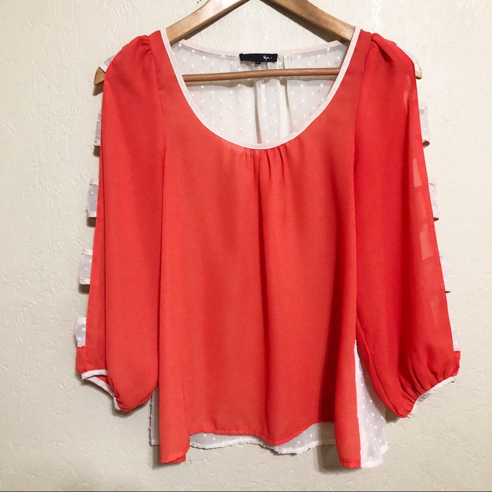 ModCloth Ryu Caged Sleeve Color Block Top